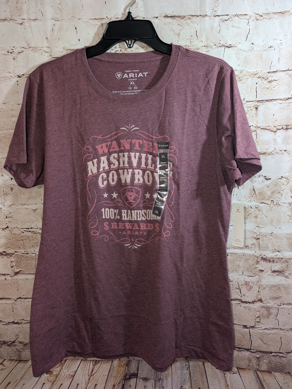 Ariat Women's Wanted Nashville Cowboy XL T-shirt